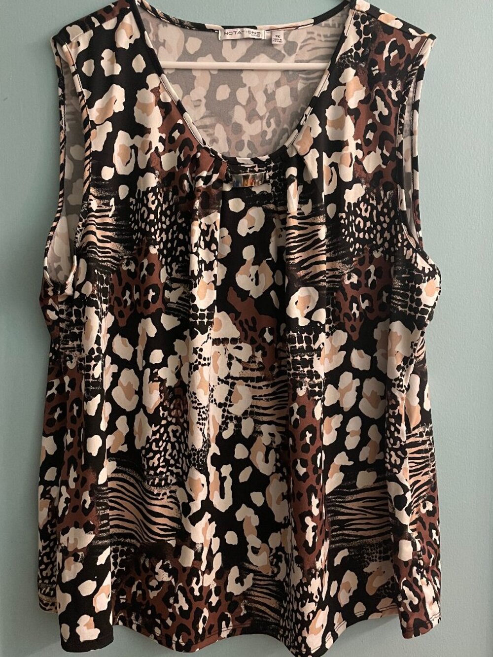 Notations Woman Animal Print Top, Size 3x